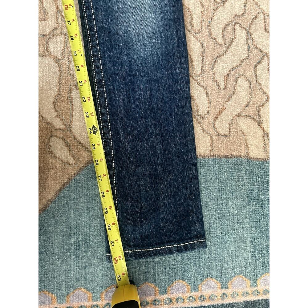 MISS ME Women's Medium Wash Fleur-De-Lis Skinny JP604855 Mid-Rise Jeans Sz 28 - Picture 15 of 16
